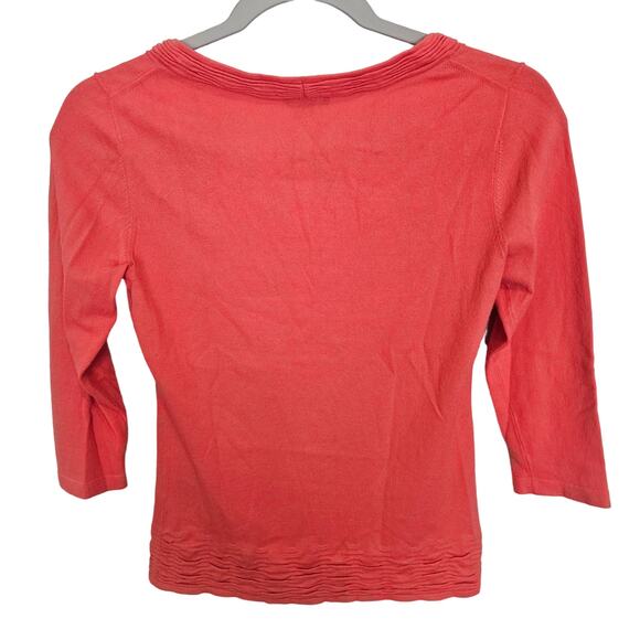 Lafayette 148 Sweater Knit Sweater Women S Orange Scoop Neck Sweater Pullover - Picture 8 of 8